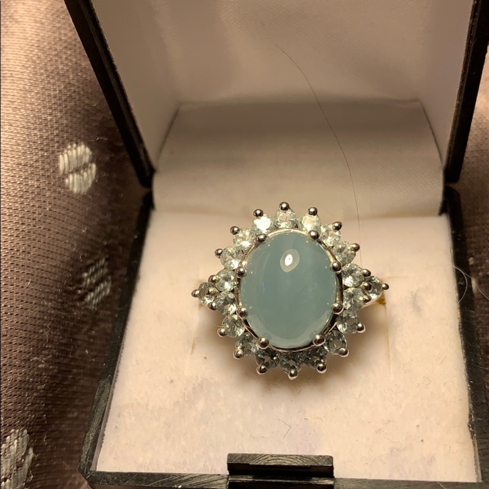 Natural Aquamarine & White Topaz Marquis cut 100k